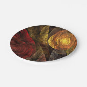 ヒマワリフローラモダン抽象芸術アートパターン ペーパープレート (アングル)