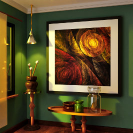 ヒマワリフローラモダン抽象芸術アートパターン ポスター