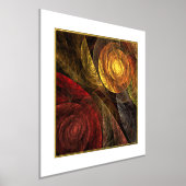 ヒマワリフローラモダン抽象芸術アートパターン 箔ポスター (レイダウン)