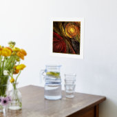 ヒマワリフローラモダン抽象芸術アートパターン 箔ポスター (レイダウン (キッチン))