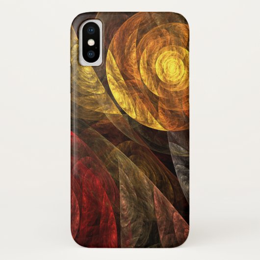 ヒマワリフローラモダン抽象芸術アートパターン Case-Mate iPhoneケース (裏面)
