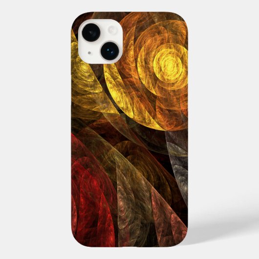 ヒマワリフローラモダン抽象芸術アートパターン Case-Mate iPhoneケース (裏面)