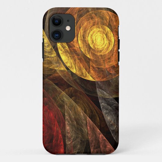 ヒマワリフローラモダン抽象芸術アートパターン Case-Mate iPhoneケース (裏面)