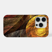 ヒマワリフローラモダン抽象芸術アートパターン iPhoneケース (裏面横)