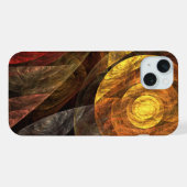 ヒマワリフローラモダン抽象芸術アートパターン iPhoneケース (裏面横)