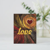 ヒマワリフローラモダン抽象芸術アートラブ ポストカード (スタンド正面)