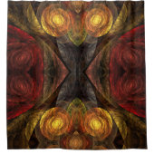 ヒマワリフローラモダン抽象芸術アート シャワーカーテン (正面)