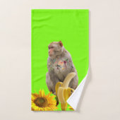 ヒマワリフローラモンキーグリーンバスタオルセット バスタオルセット (ハンドタオル)
