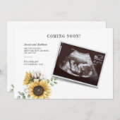 ヒマワリフローラユーカリプトゥスソノグラムベビーリビール 案内状 (正面/裏面)