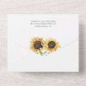 ヒマワリフローラユーカリ結婚グリーナリー オールインワン招待状 (裏面)