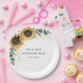 ヒマワリフローラユーカリ結婚グリーナリー ペーパープレート (パーティー)