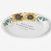 ヒマワリフローラユーカリ結婚グリーナリー ペーパープレート (アングル)
