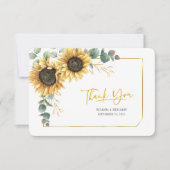 ヒマワリフローラユーカリ結婚プス サンキューカード (正面)