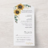 ヒマワリフローラユーカリ結婚植物学 オールインワン招待状 (内側)