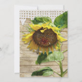 ヒマワリフローラレース素朴ヴィンテージウッドビーハイブ 招待状 (裏面)