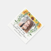 ヒマワリフローラ卒業写真クラス スタンダードカクテルナプキン (角)