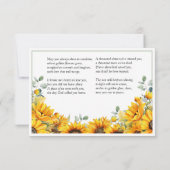 ヒマワリフローラ枠「太陽の中に永遠」詩 サンキューカード (裏面)