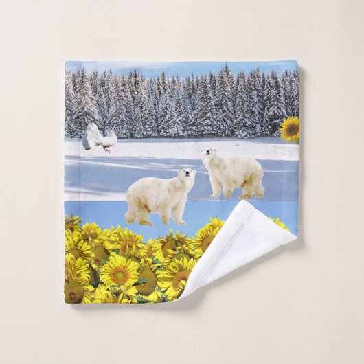 ヒマワリフローラ極熊バスタオルセット バスタオルセット (ウォッシュタオル)