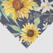 ヒマワリフローラ水彩ネイビーウッドデクページ 薄葉紙 (詳細)