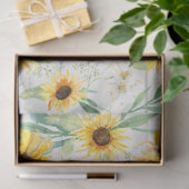 ヒマワリフローラ水彩白木のデクページ 薄葉紙 (ギフト)