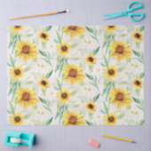 ヒマワリフローラ水彩白木のデクページ 薄葉紙 (クラフト)