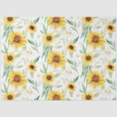 ヒマワリフローラ水彩白素朴いデクページ 薄葉紙 (正面)