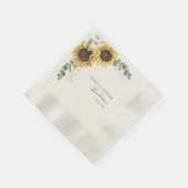 ヒマワリフローラ結婚ユーカリ紙 縁ありカクテルナプキン (角)