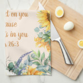 ヒマワリフローラ聖句保完全な平和 キッチンタオル (四つ折り)