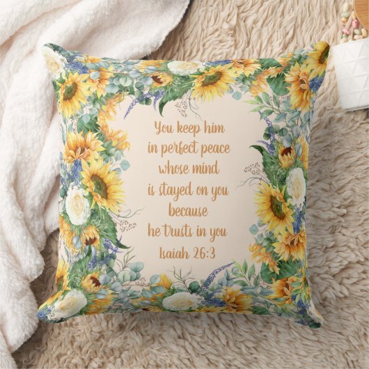 ヒマワリフローラ聖句保完全な平和 クッション (ブランケット)