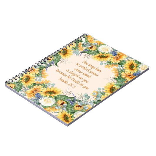 ヒマワリフローラ聖句保完全な平和 ノートブック (左側)