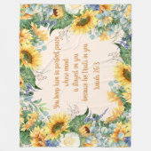 ヒマワリフローラ聖句保完全な平和 フリースブランケット (正面)