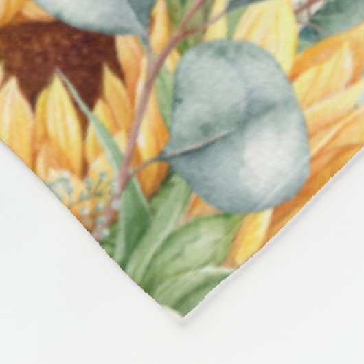 ヒマワリフローラ聖句保完全な平和 フリースブランケット (角)