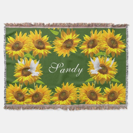 ヒマワリフローラ鳩ブランケット スローブランケット (正面)