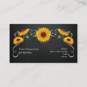 ヒマワリフローラ黒板ヴィンテージ 名刺 (裏面)