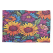 ヒマワリフローラ#212 - Pillowcase 枕カバー (裏面-左)