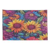 ヒマワリフローラ#212 - Pillowcase 枕カバー (裏面-右)