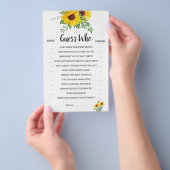 ヒマワリブライダルシャワーゲームカード チラシ (ハンドル)