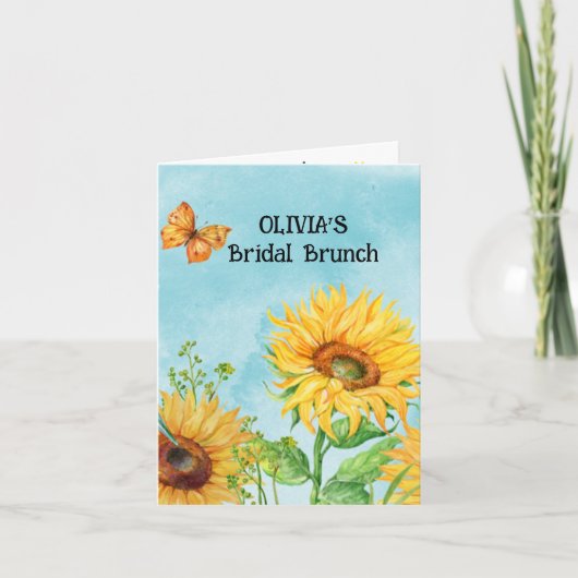 ヒマワリブライダルシャワー折り招待状 案内状 (正面)
