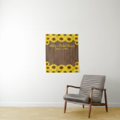 ヒマワリブライダルシャワーBackdrop Wood Photo Booth タペストリー (インサイチュ)