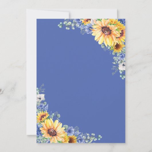 ヒマワリブルーフローラグリ結婚ーネリー 招待状 (裏面)