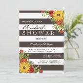 ヒマワリブーケ素朴ブライダルシャワー 招待状 (スタンド正面)