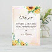 ヒマワリベビーシャワーサンキューカード サンキューカード (スタンド正面)