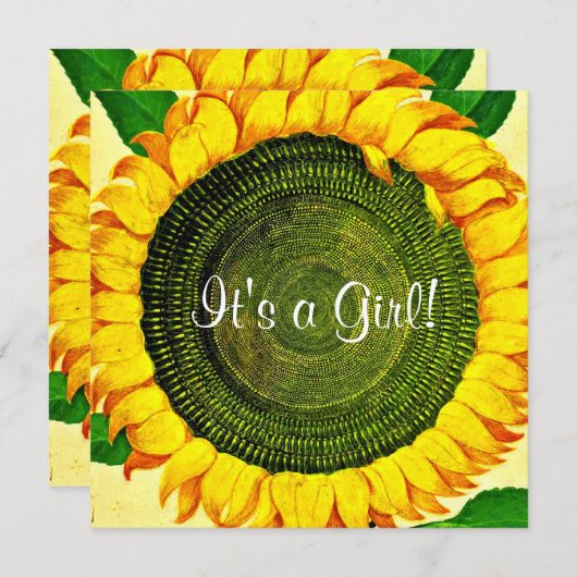 ヒマワリベビーシャワー招待状 招待状 (正面/裏面)