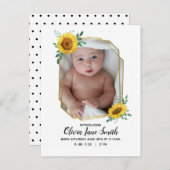 ヒマワリベビー誕生の発表 案内ポストカード (正面/裏面)