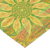 ヒマワリボヘミアフローラアート黄緑 ショートテーブルランナー (コーナー)