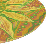 ヒマワリボヘミアフローラアート黄色がかった緑 カッティングボード (角)