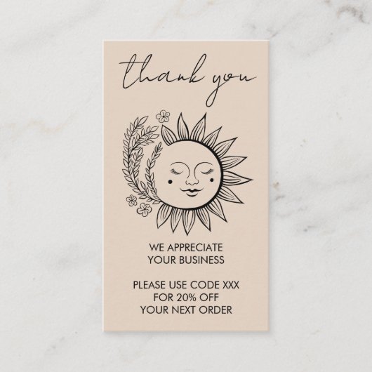 ヒマワリボホシックエレガントソーシャルアイコン割引 名刺 (正面)