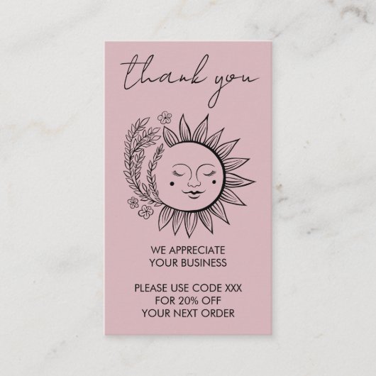 ヒマワリボホシックエレガントソーシャルアイコン割引 名刺 (正面)