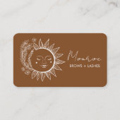 ヒマワリボホーラインアート自然シックなソーシャルアイコン 名刺 (正面)