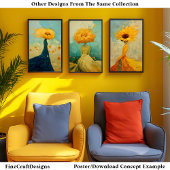 ヒマワリモダンアユニークハ絵を描ットB8R ポスター